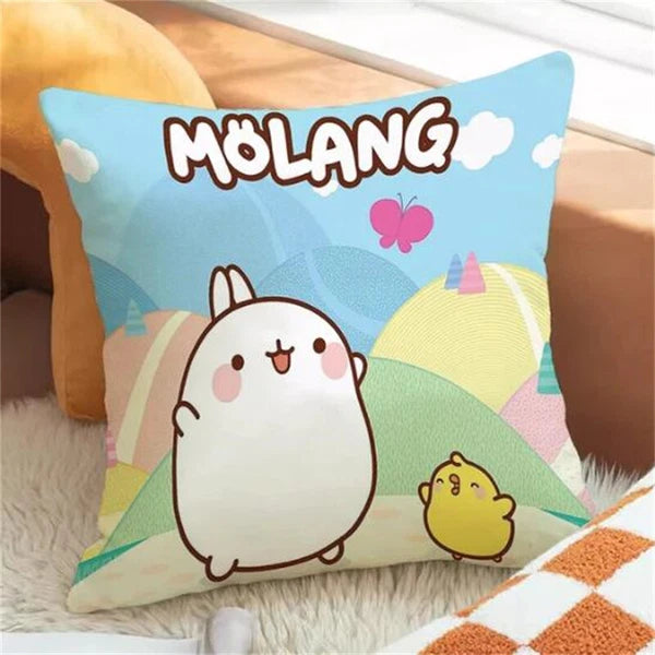 Molang Pillowcases for Cushion Cover Sofa Cushions Fall Car Decoration Anime