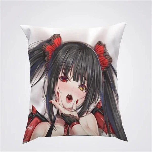 Anime Cartoon Tokisaki Kurumi Print Cushion Cover Sofa Home Decor Pillowcase