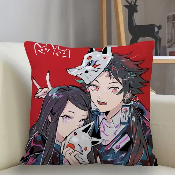 45X45Cm Polyester Demon Slayer Pillowcase Sofa Decoration Cushion Cover Home Dec