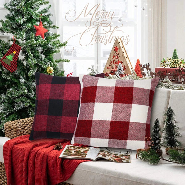 Set of 2 Throw Pillow Covers, Decorative Pillows Covers for Sofa Couch Christmas
