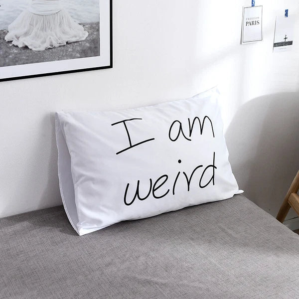 White Cushion Cover Letter Printed Pilow Case 2Pcs Pillowcase Bedroom Throw Sofa