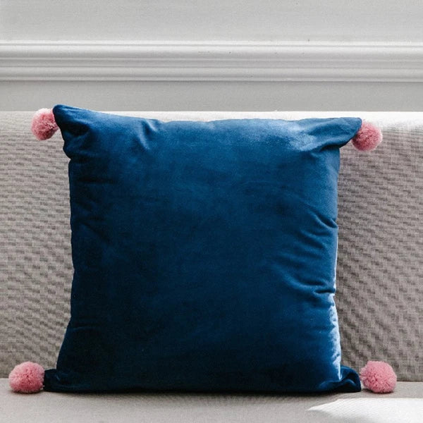 Pure Color Pillowcase Sofa Plush Cushion Cover Household Back Cushion Cover