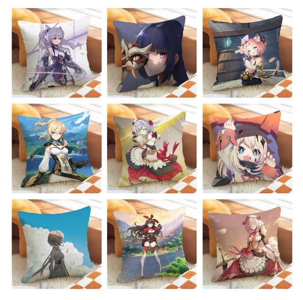 Genshin Impact Pillowcase Throw Pillow Cushion Cover Home Car Decoration Sofa