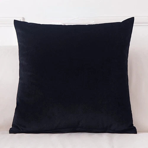 Velvet Pillow Cover Square Cushion Case Pillowcase Solid Color For Sofa Car Home