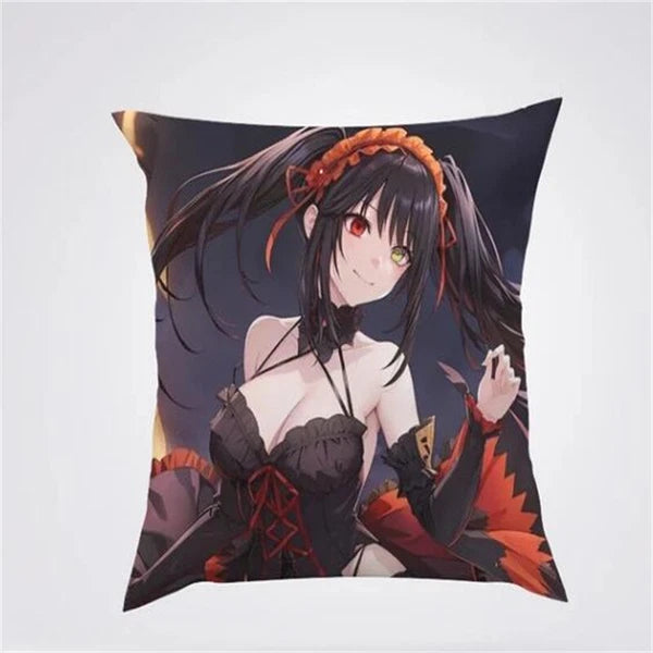Anime Cartoon Tokisaki Kurumi Print Cushion Cover Sofa Home Decor Pillowcase