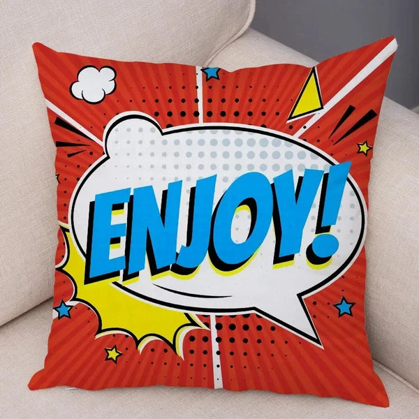 Pop Art Cushion Cover Polyester Cotton Pillowcase Sofa Chair Bed Pillow Cover