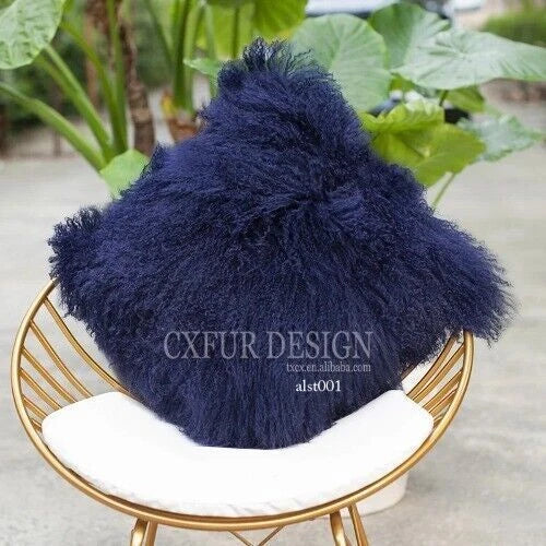 Mongolian Lamb Fur Cushion Cover, Sofa Pillow Cover Home Decoration No Stuffing