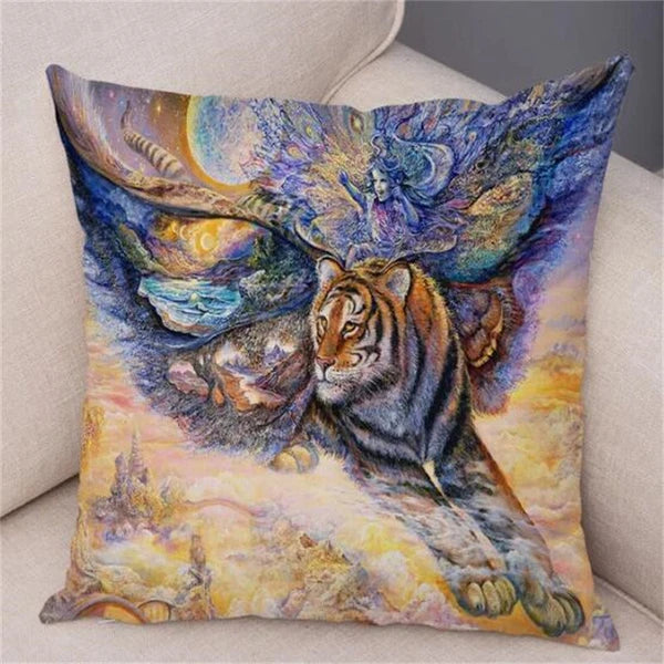 Forest Elf Cushion Cover Decor Colorful Fantasy Pillow Case for Sofa Car Room