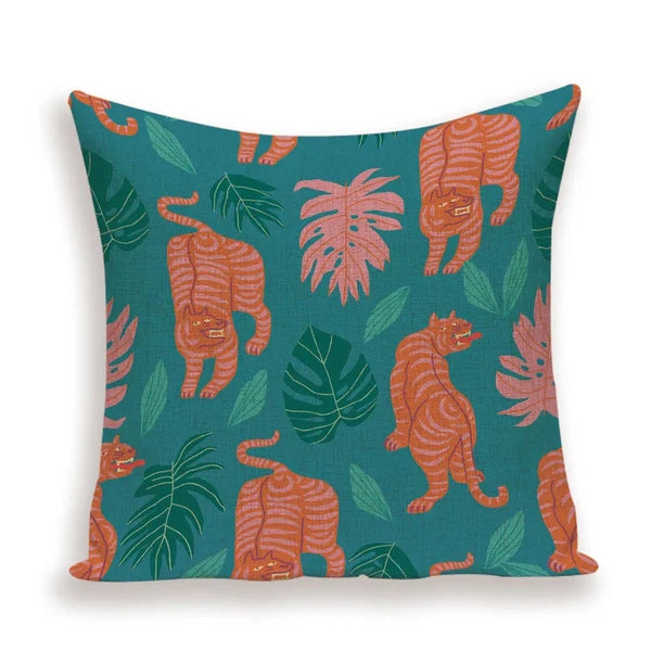 Animal Style Tiger Cushion Case Autumn Jungle Pillowcase Sofa Bed Cushions Cover