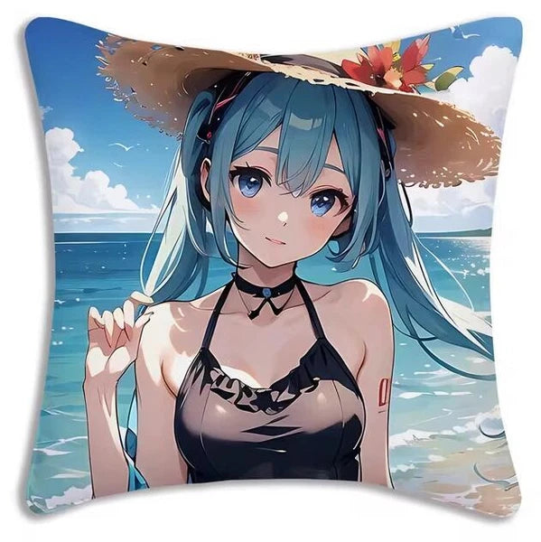 Kawaii Mikus Pillow Covers Cartoon Sofa Decor Home Printing Cute Cushion Cover