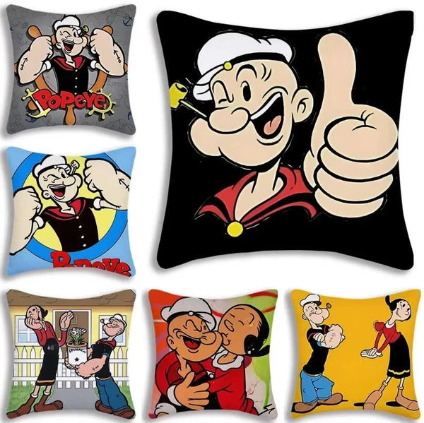 Funny Popeye Show Love Pillow Covers Sofa Home Printing Cute Cushion Cover