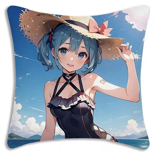 Kawaii Mikus Pillow Covers Cartoon Sofa Decor Home Printing Cute Cushion Cover