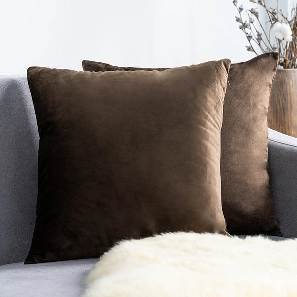 UK 16" 18" 20" 22" 24" Velvet Cushion Cover Pillow Case Home Sofa Bed Decor
