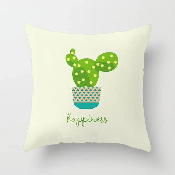 Cactus Succulent Plants Pillowcase Decor Sofa Cushion Case Bed Pillow Cover