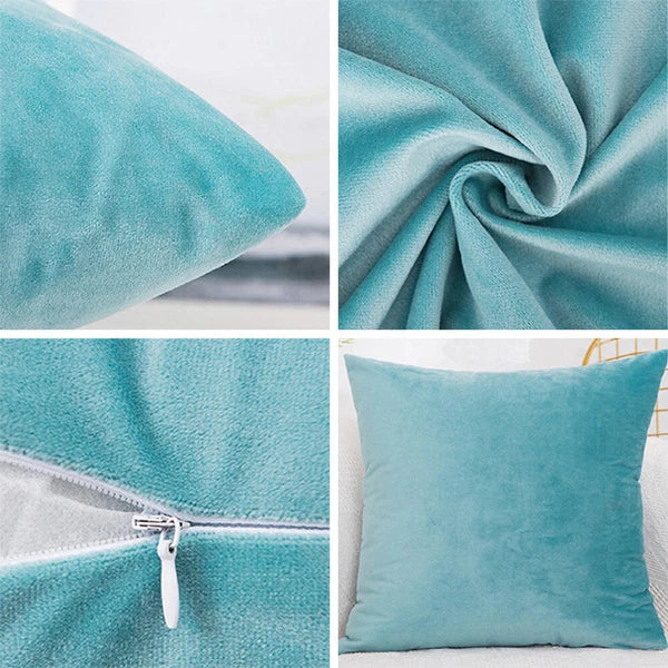 Throw Pillowcases Covers Velvet Cushion Case For Home Sofa Décor Set of 2