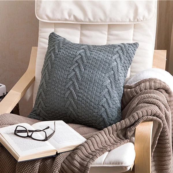 Knitted Pillowcase Sofa Bed Throw Waist Car Cushion Cover Pillow Case Home Decor