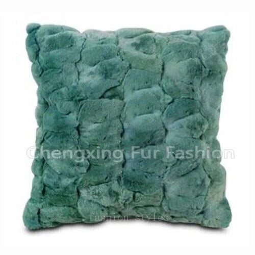 Rabbit Fur Patchwork Sofa Cushion Covers Furry Pillow Cover No Stuffing