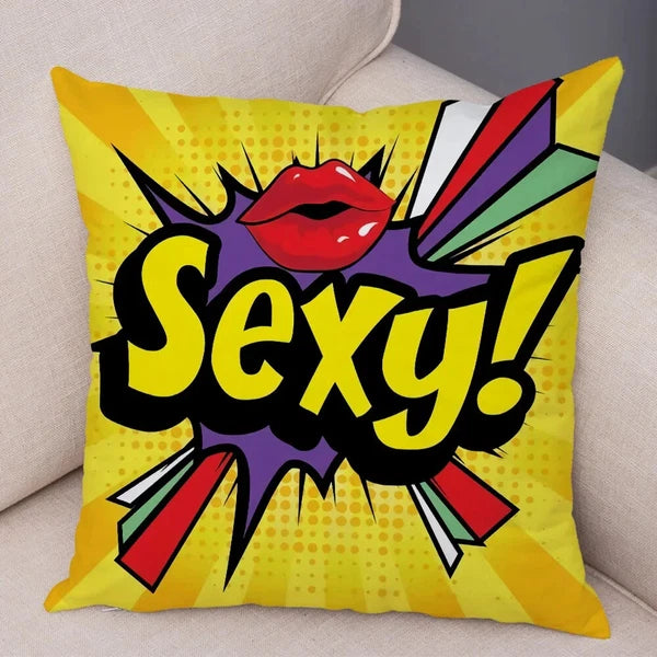 Pop Art Cushion Cover Polyester Cotton Pillowcase Sofa Chair Bed Pillow Cover