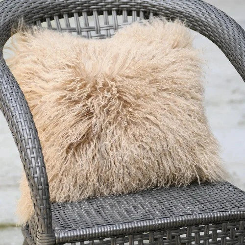 Mongolian Lamb Fur Cushion Cover, Sofa Pillow Cover Home Decoration No Stuffing