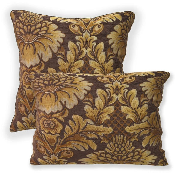 We57 - Brown Big Peony Flower Leaf Bolster Case/Pillow/Sofa Seat Cushion Cover