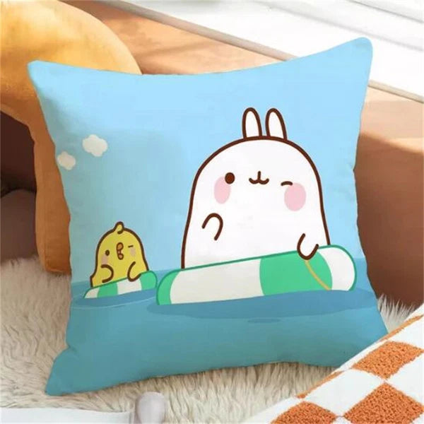 Molang Pillowcases for Cushion Cover Sofa Cushions Fall Car Decoration Anime