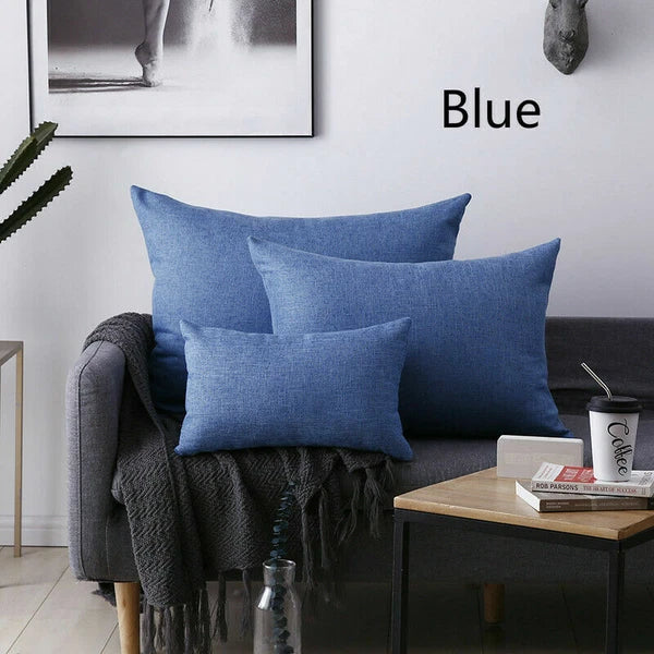2X Cushion Cover Pillow Cases Solid Color Large Rectangle Sofa Bed Home Decor