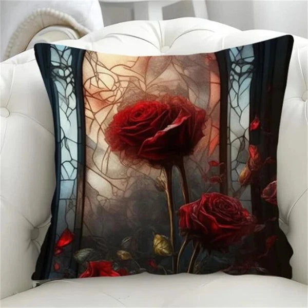 Decorative for Rose Chair Cushion Cover Pillowcase Lounge Chair Short Plush Sofa