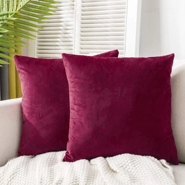 Velvet Soft Cushion Cover, 2 Pack Modern Decorative Throw Pillow Case 18"x18"