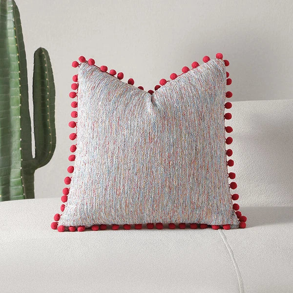 Pom-Poms Tassels Cushion Cover Pillow Case Sofa Bed Home Decor 35*50cm 45*45cm