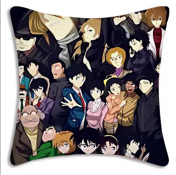 Anime Detective Pillow Covers Cartoon Sofa Decor Print Short Plush Cushion Cover