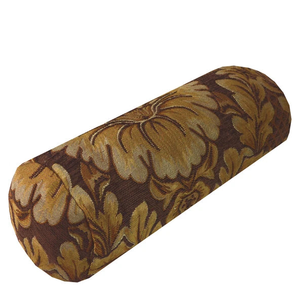 We57 - Brown Big Peony Flower Leaf Bolster Case/Pillow/Sofa Seat Cushion Cover