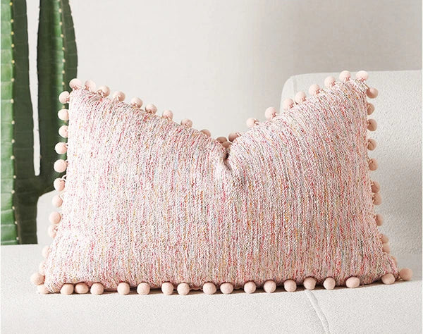 Pom-Poms Tassels Cushion Cover Pillow Case Sofa Bed Home Decor 35*50cm 45*45cm