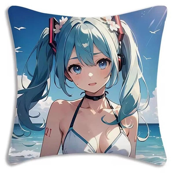 Kawaii Mikus Pillow Covers Cartoon Sofa Decor Home Printing Cute Cushion Cover