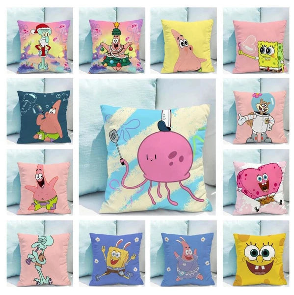 Decor S-Spongebob for Pillowcases Sofa Cushions Covers Home Decor Short Plush