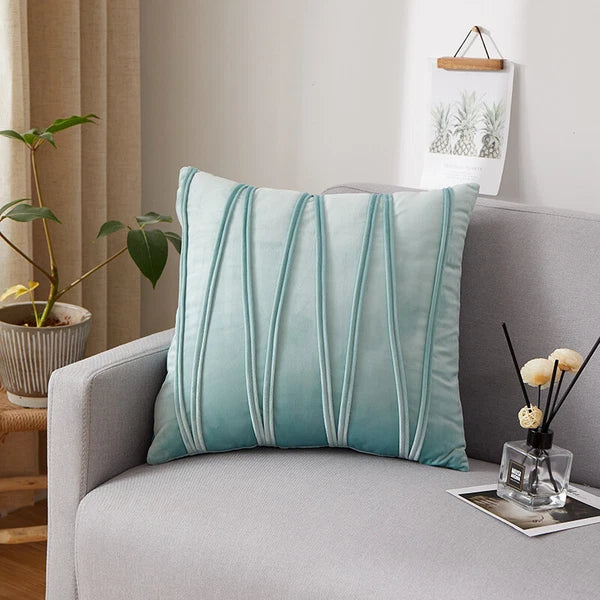 Plain Velvet Cushion Covers Stripe Pillow Case for Sofa Couch Bedroom 16 Colours