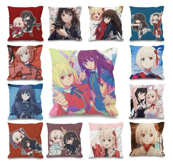 Decorative Cushions for Sofa Cover for Lycoris Recoil Bedroom Bed Pillowcase
