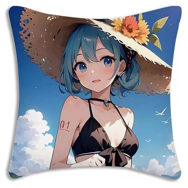 Kawaii Mikus Pillow Covers Cartoon Sofa Decor Home Printing Cute Cushion Cover