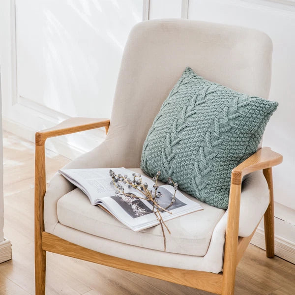 Square Knitted Pillowcase Cushion Cover Sofa Office Bed Car Throw Pillow Cover