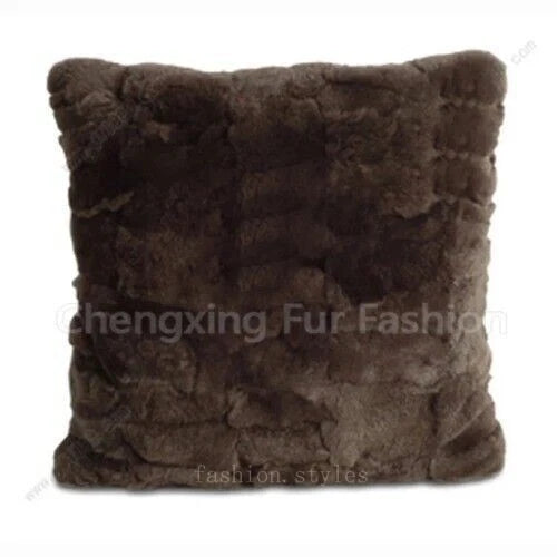 Rabbit Fur Patchwork Sofa Cushion Covers Furry Pillow Cover No Stuffing