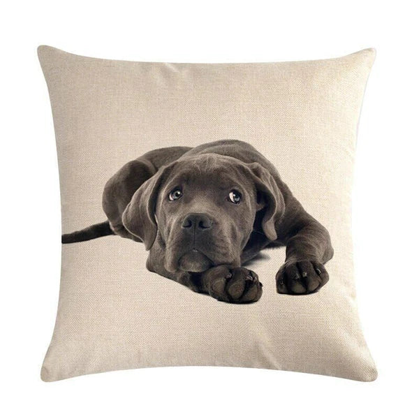 Dog Pattern Throw Pillow Cushion Cover  Home Sofa Bed Decorative
