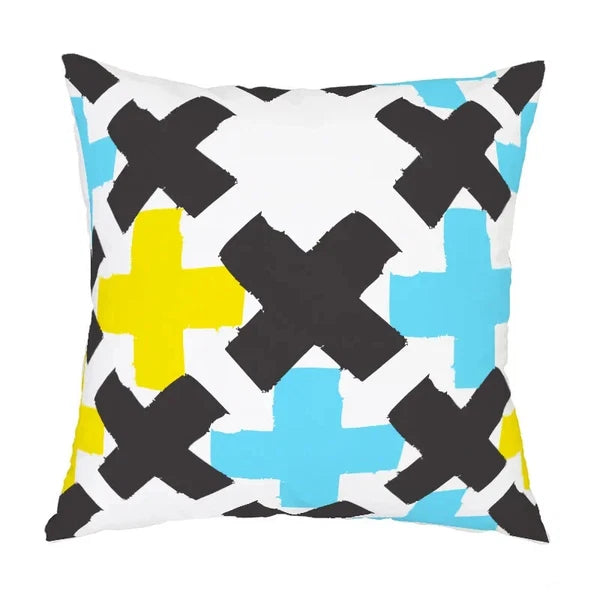 Geometric Pattern Peach Skin Plush Pillowcase for Sofa Chair Bed Pillow Cover