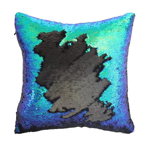 Pillow Cover Mermaid Glitter Sequins Cushion Case Home Sofa Decorative 16" x 16
