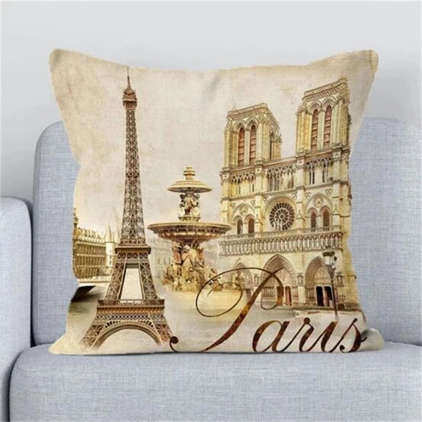 Cushions Covers for Bed London Paris Scenic Print Sofa Fall Pillow Cases Decor