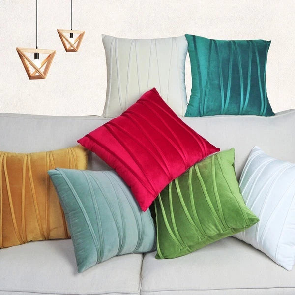 Soft Velvet Striped Decorative Pillows Throw Pillow Cover Cases Home Sofa Seat