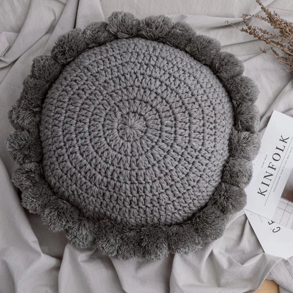 Round Seat Pad Cushion Chair Knit Waist Garden Sofa Bed Patio Floor Pillow Case