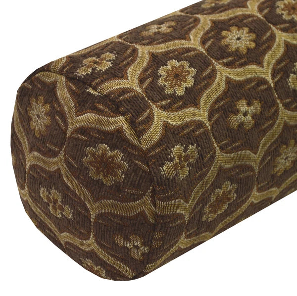 We61 -Dk Brown Gold Eye Flora Damask Bolster Case/Pillow/Sofa Seat Cushion Cover
