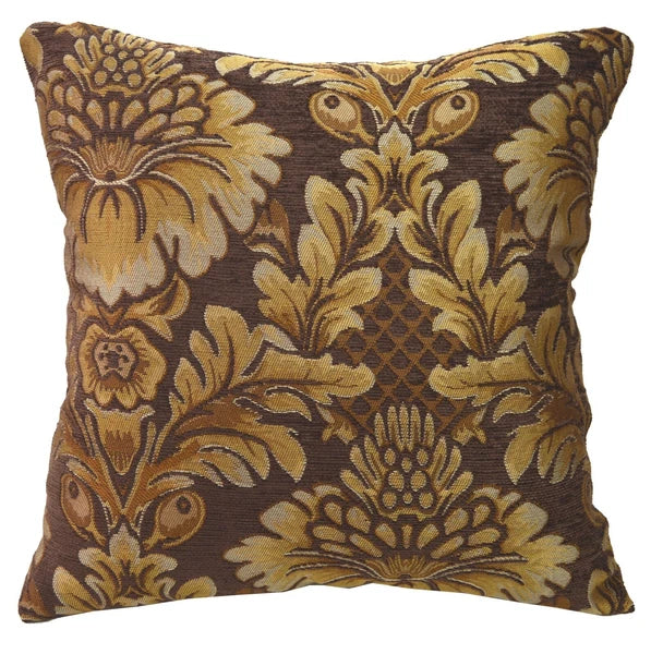 We57 - Brown Big Peony Flower Leaf Bolster Case/Pillow/Sofa Seat Cushion Cover