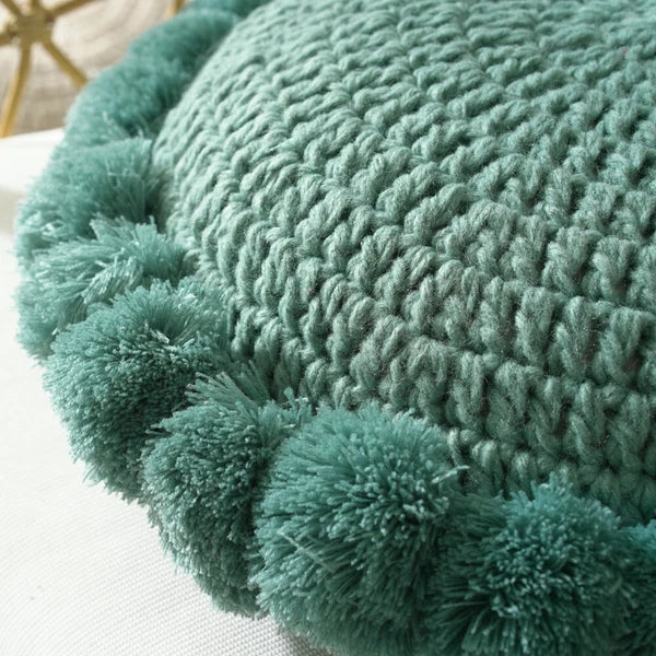 Round Knitted Waist Pillow Throw Sofa Car Office Chair Cushion Pillows Pad Decor