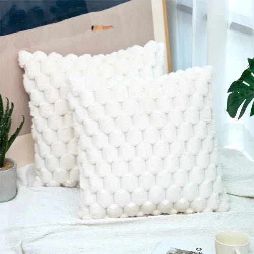 Plush Cushion Cover on Sofa Bed Room Decor Beauty Decoration Pillowcase