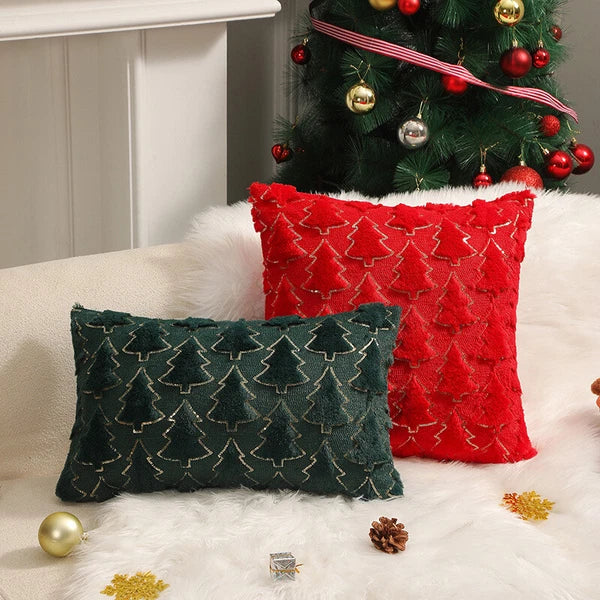 Christmas Tree Throw Pillow Cover Soft Plush Pillowcase Sofa Bed Cushion Decor
